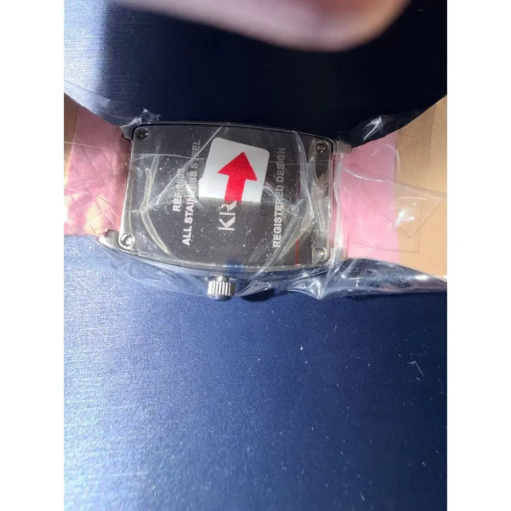 Vintage Y2K Krizia pink and silver watch New